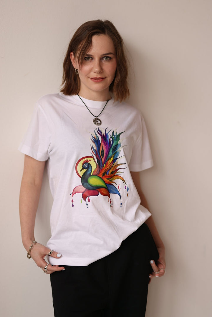 Colorful Peacock Supima Tee - Short - sleeve - tee