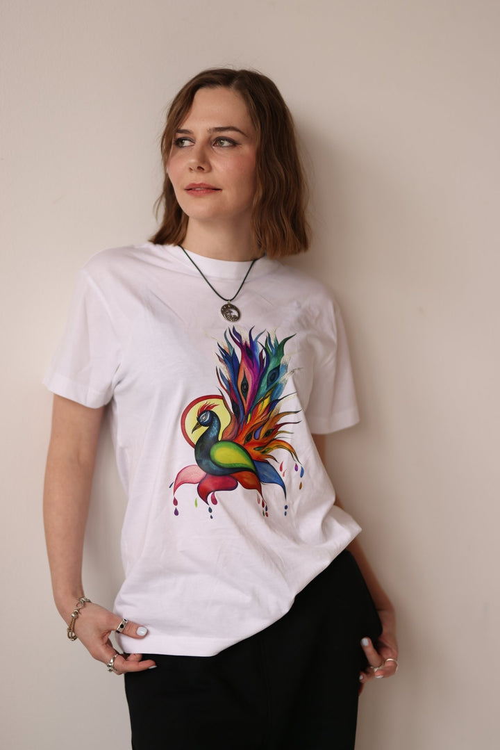 Colorful Peacock Supima Tee - Short - sleeve - tee