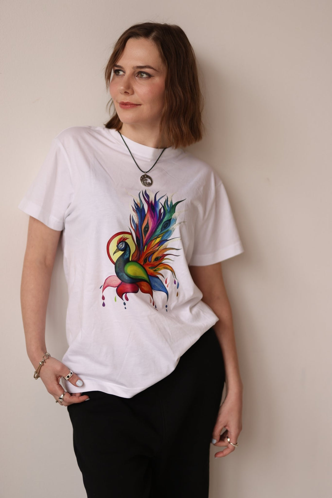 Colorful Peacock Supima Tee - Short - sleeve - tee