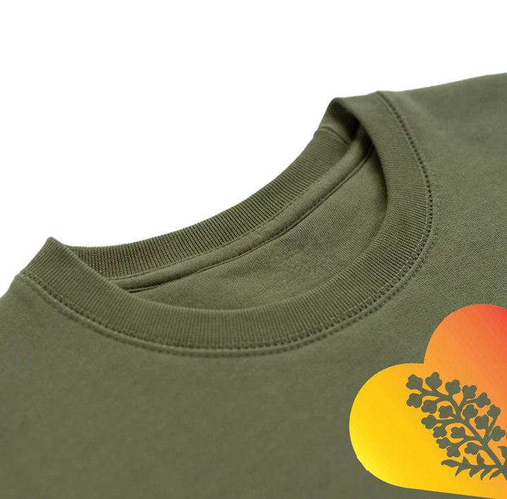 Floral Design Olive Green Crewneck