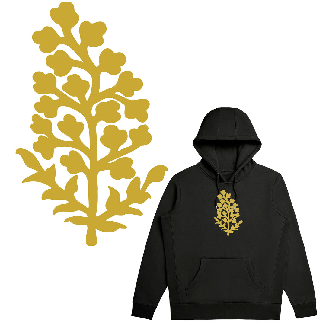 Cotton Pullover Hoodie - Design in Premium Gold Ink