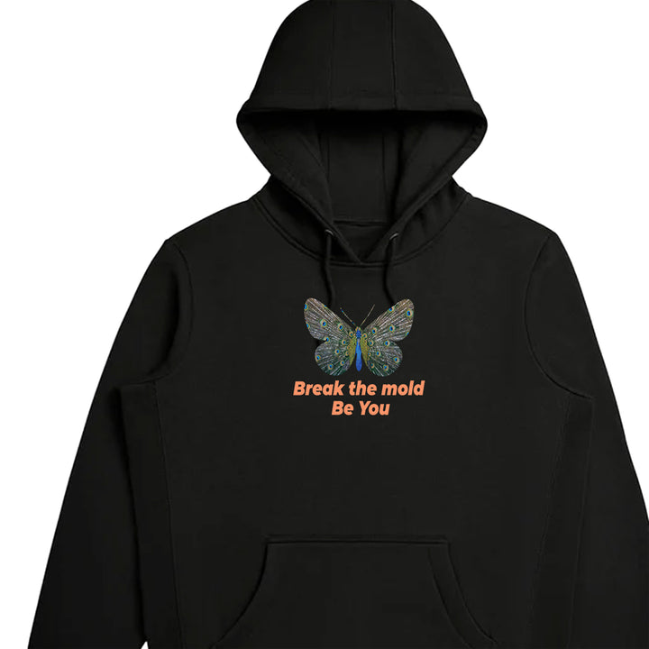 Peacock in Butterfly Shape - Organic Cotton Hoodie