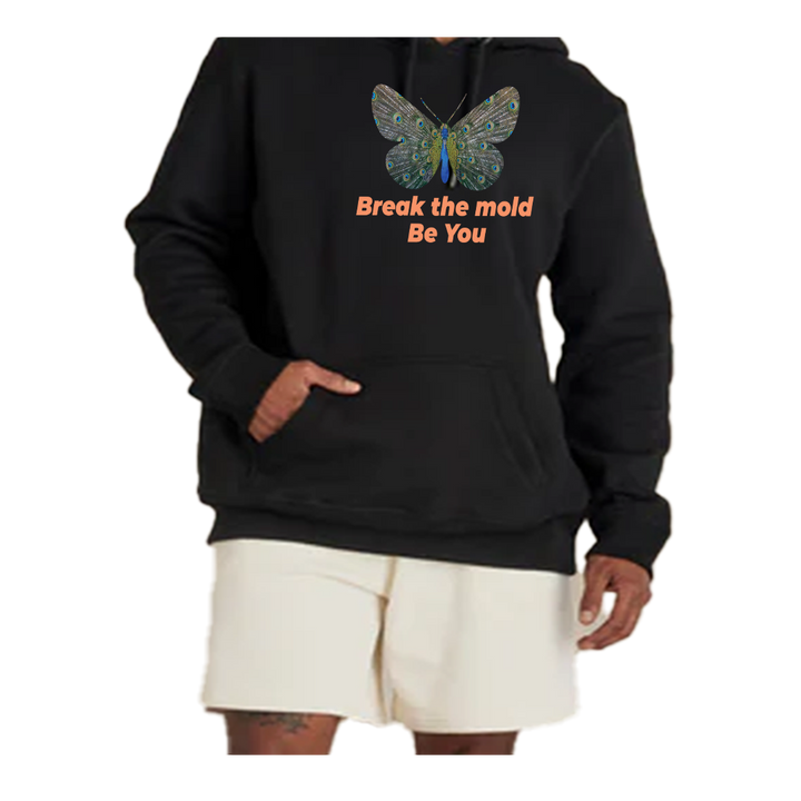 Peacock in Butterfly Shape - Organic Cotton Hoodie