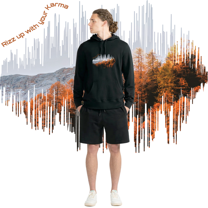 Sound Waves Design Cotton Pullover Hoodie