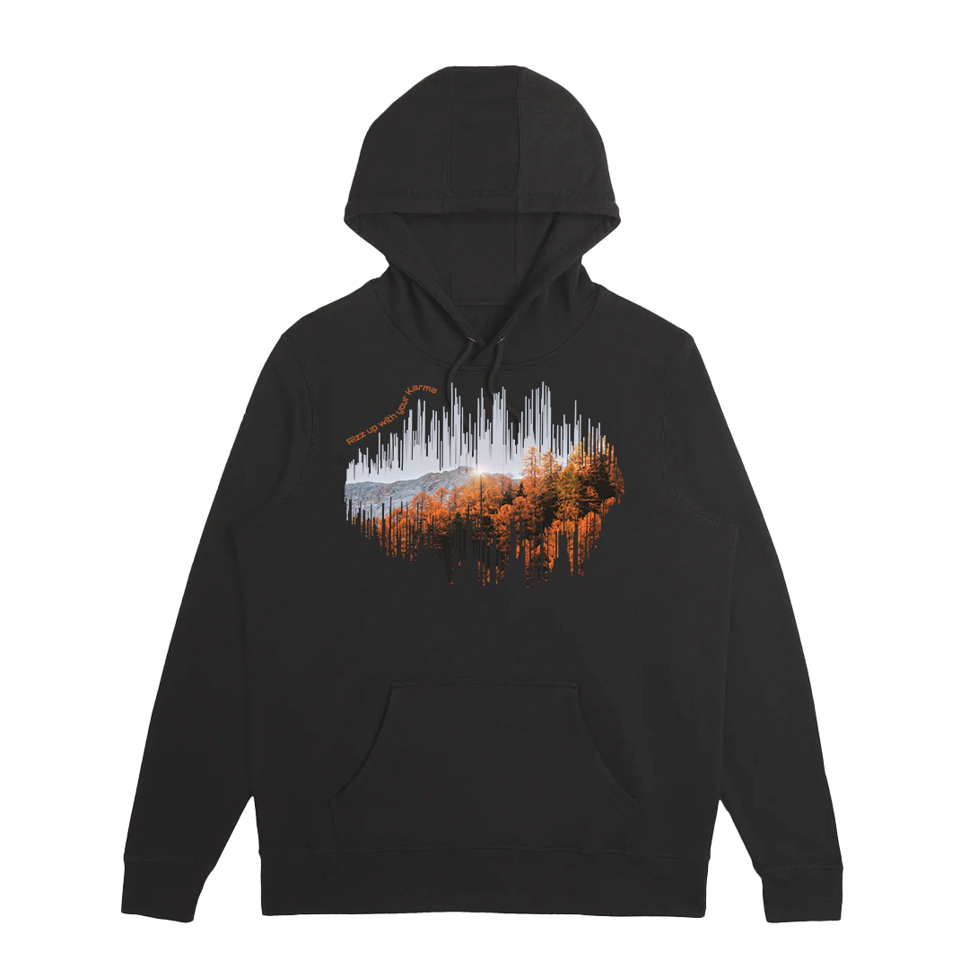 Sound Waves Design Cotton Pullover Hoodie