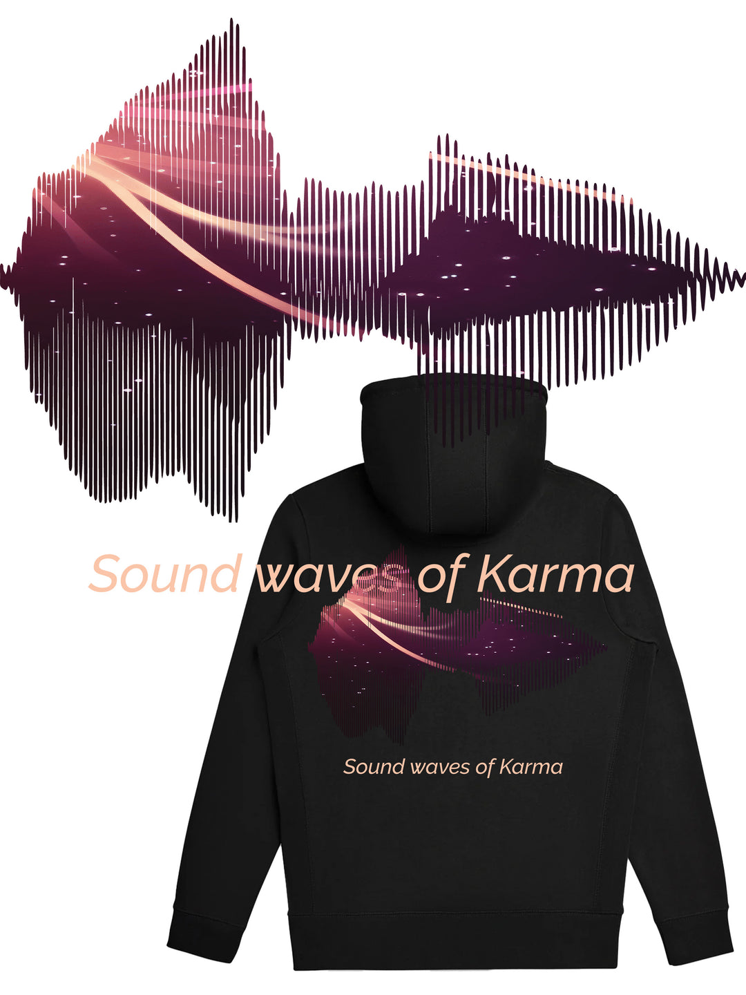 Karma Sparkle Sound Waves Cotton Hoodie