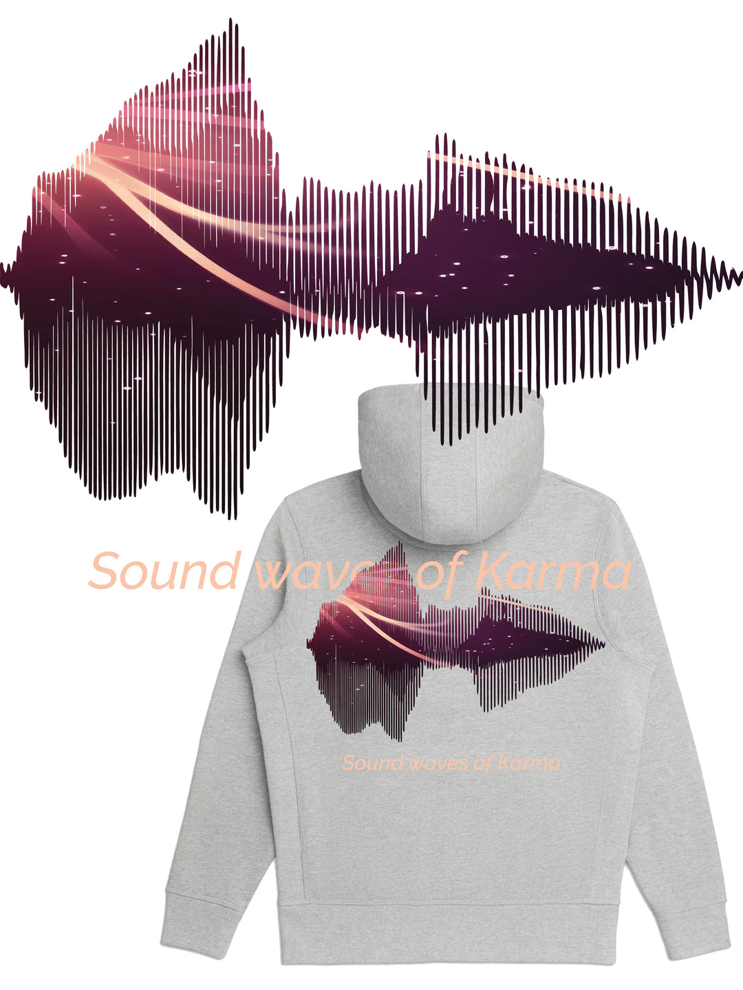 Karma Sparkle Sound Waves Cotton Hoodie