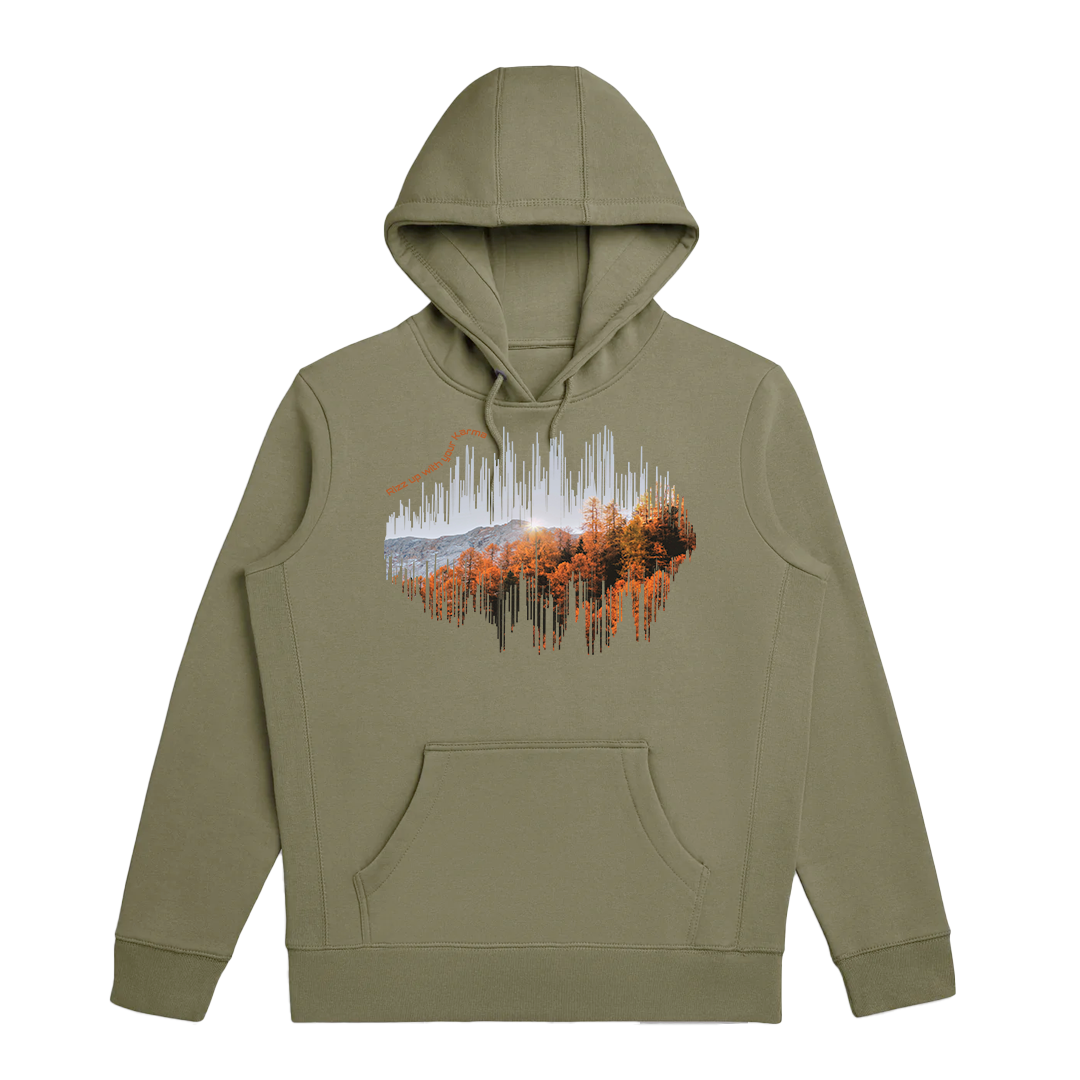 Sound Waves Design Cotton Pullover Hoodie