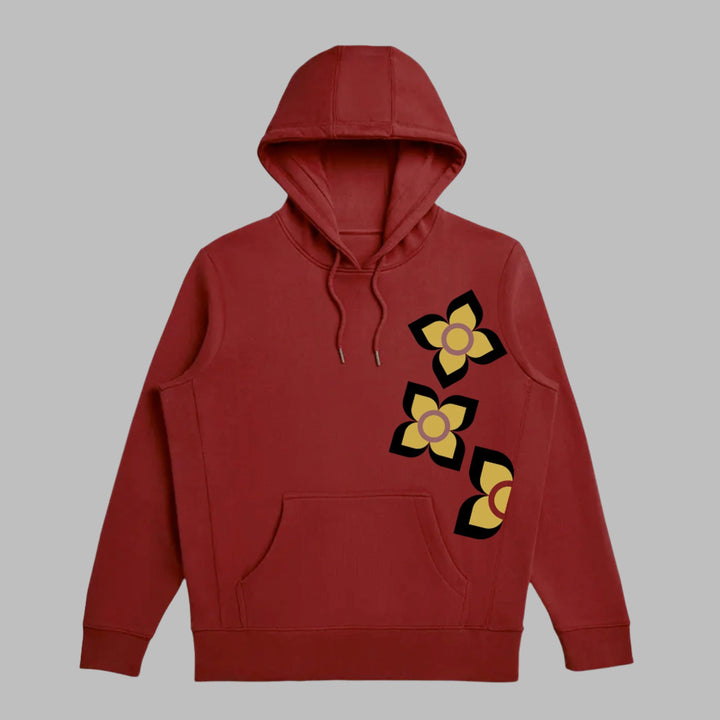 Jasmine-Inspired Design Cotton Pullover Hoodie