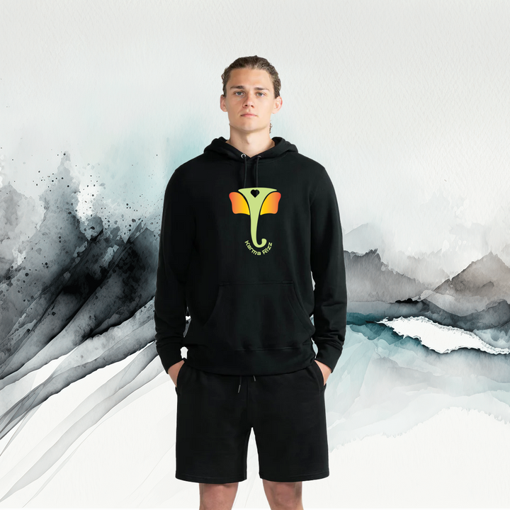 Vakratunda Elephant - Organic Cotton French Terry Hoodie