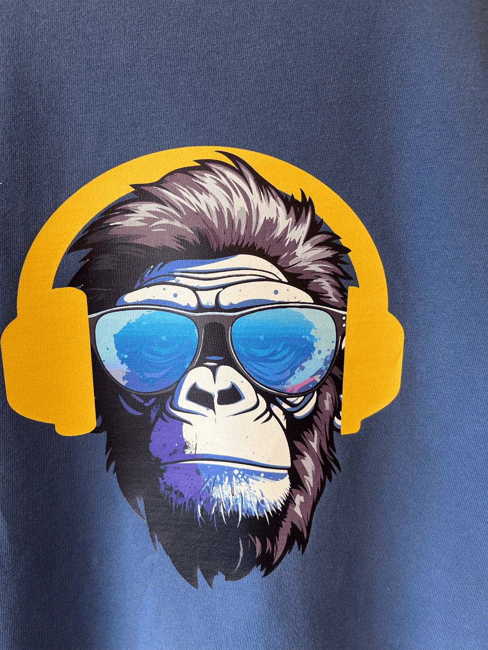 Organic Heavyweight Tee – Monkey Chill Vibe Graphic - Heavyweight Terry Short - sleeve