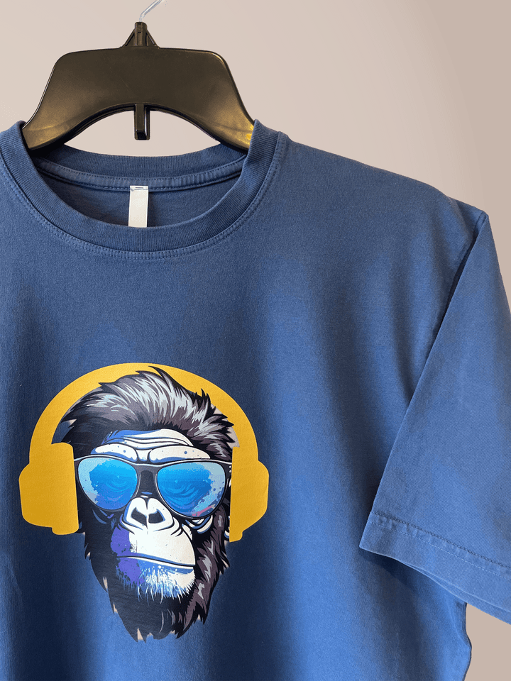 Organic Heavyweight Tee – Monkey Chill Vibe Graphic - Heavyweight Terry Short - sleeve