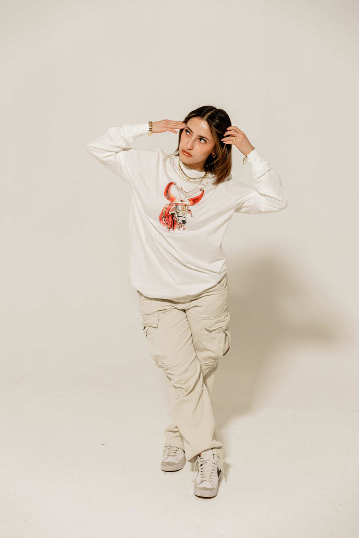a female model wearing red bull Nandi Tee - 3
