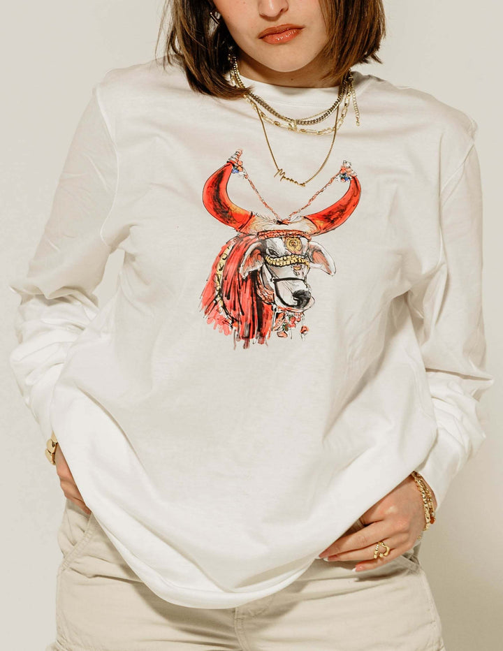 a female model wearing red bull Nandi Tee - 11