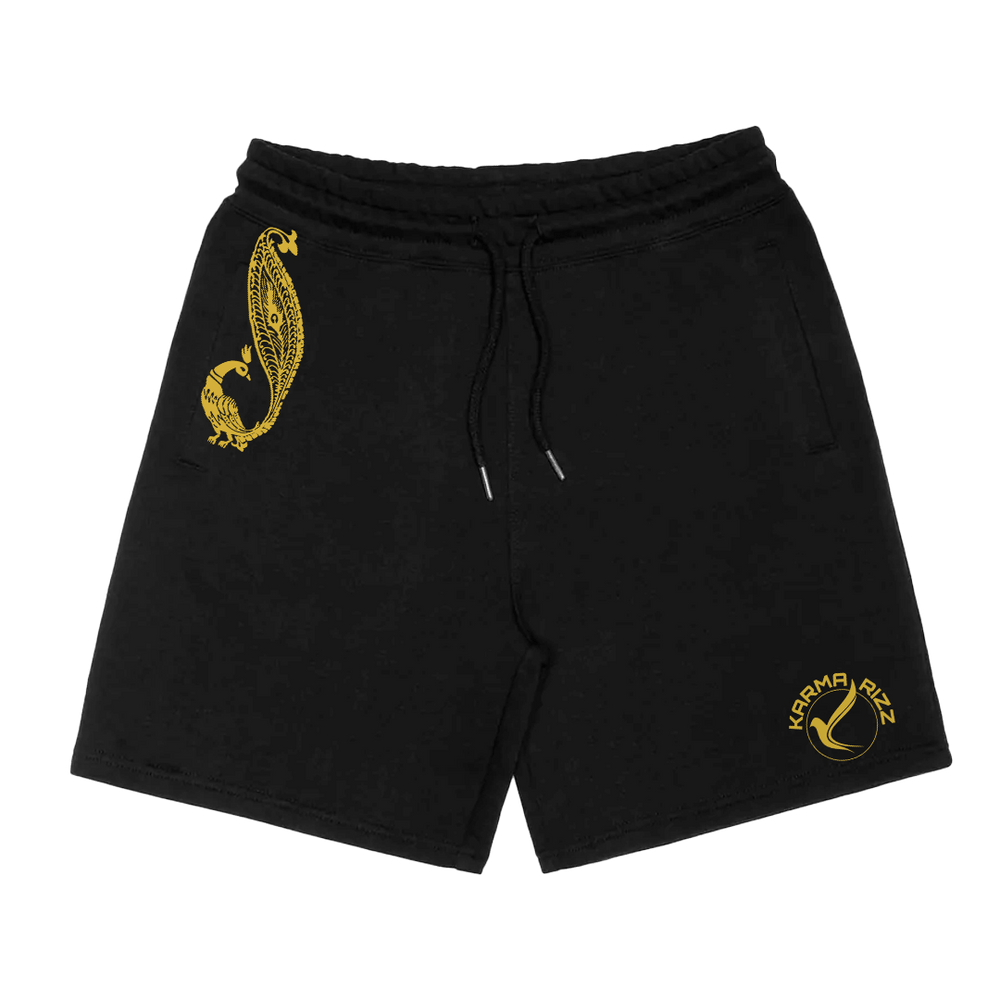 Golden Peacock Cotton-Blend Fleece Shorts