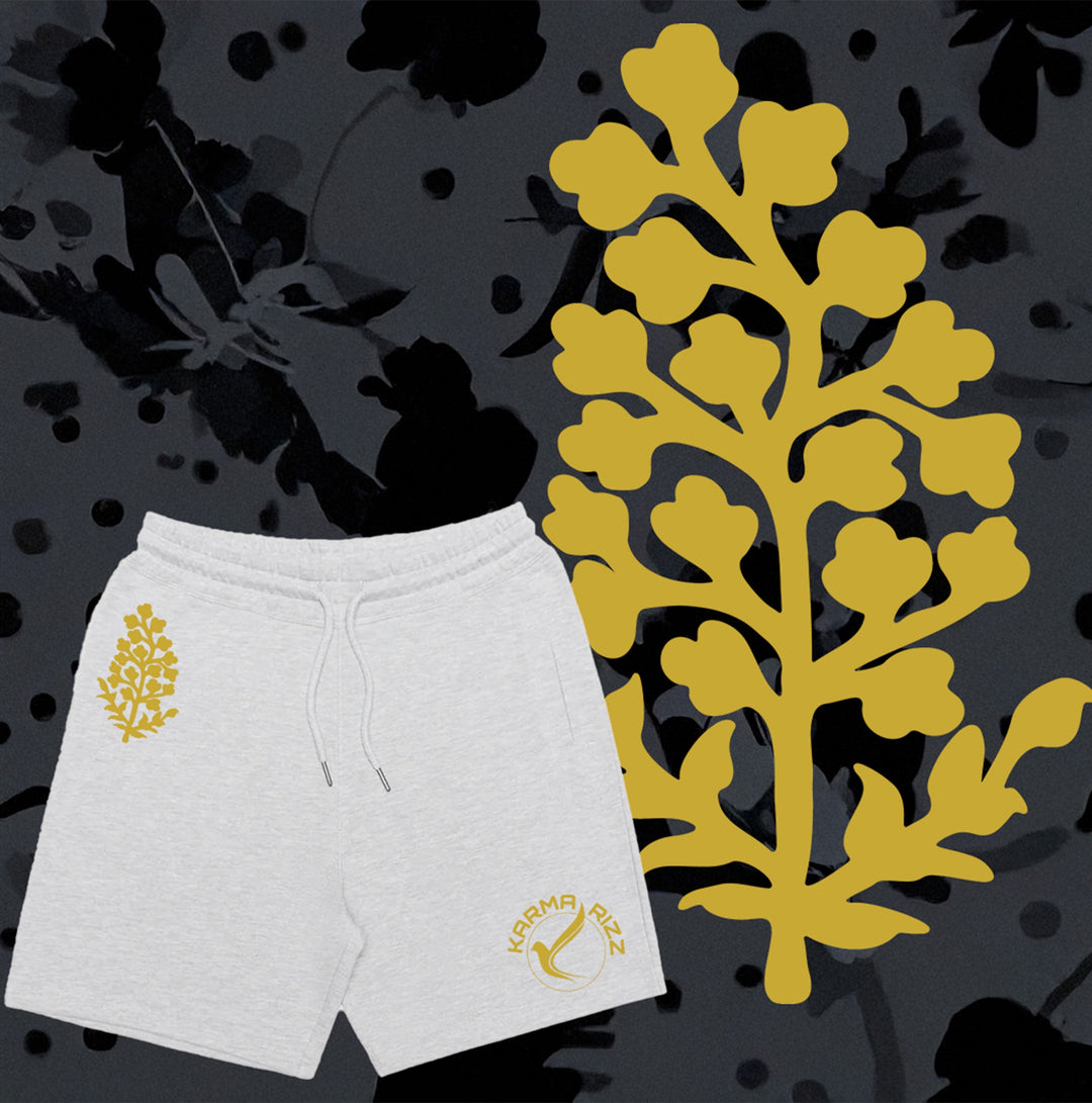 Grey Shorts - Design in Premium Gold Ink