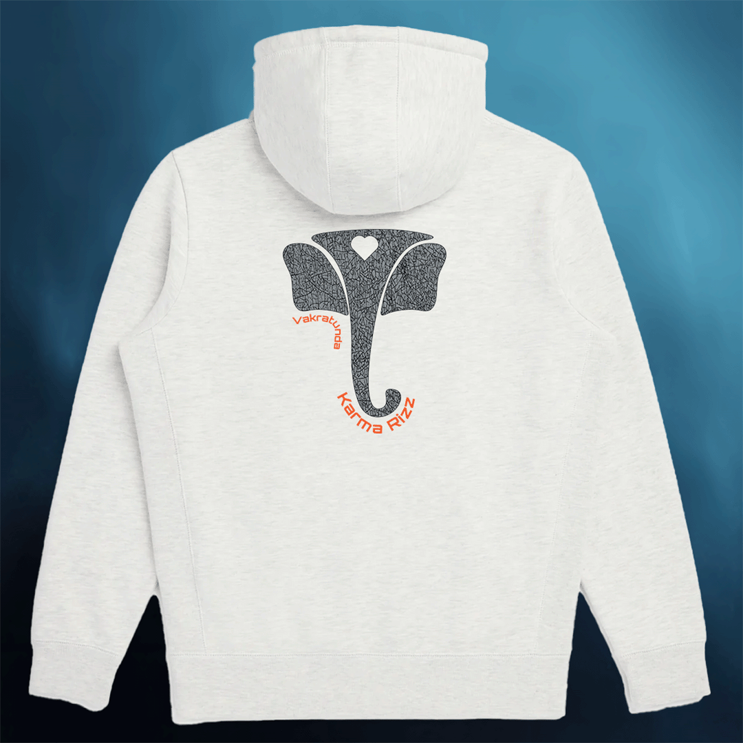 Elephant Vakratunda Design Zip-up Hoodie