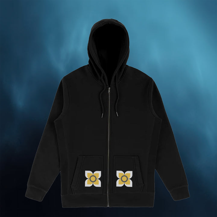 Zip-up Hoodie with design on Kangaroo Pockets