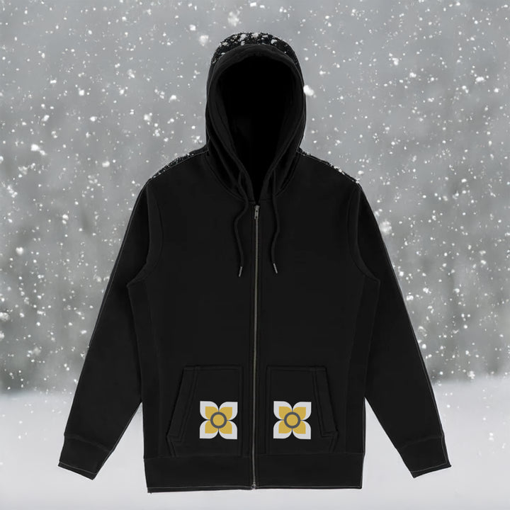 Zip-up Hoodie with design on Kangaroo Pockets