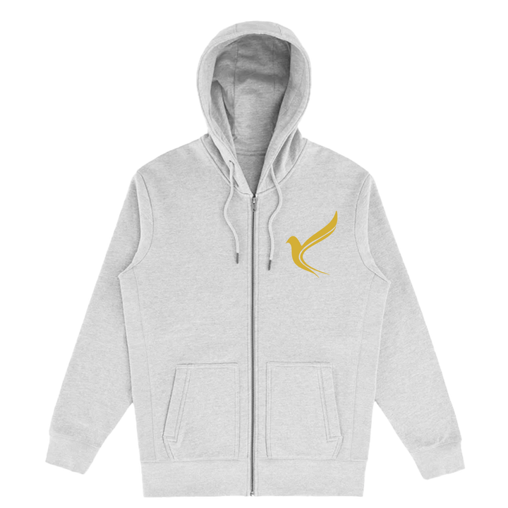 Zip-up Hoodie with Karma Rizz Logo in Premium Gold Ink