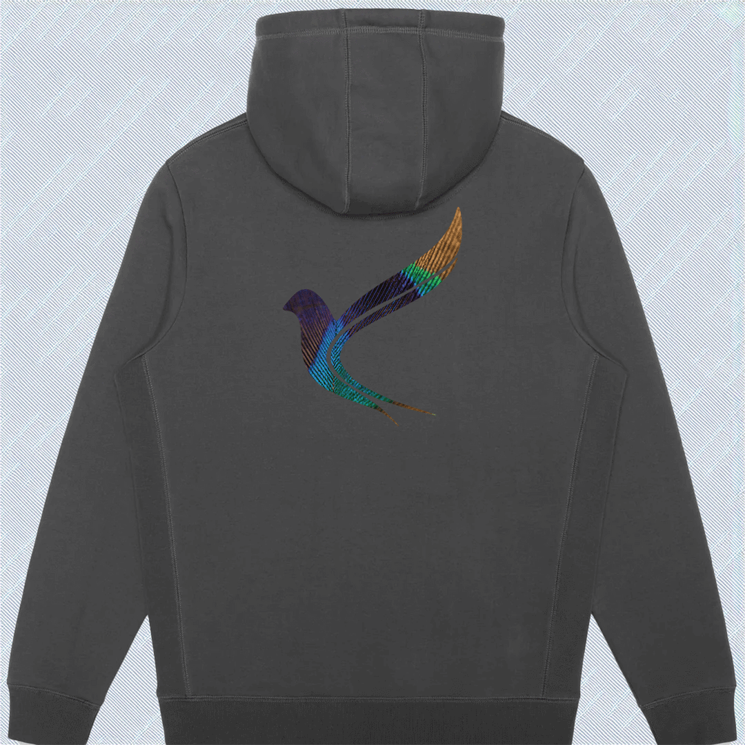 Karma-Rizz-Matic Zip-up Hoodie in Peacock Colors Design